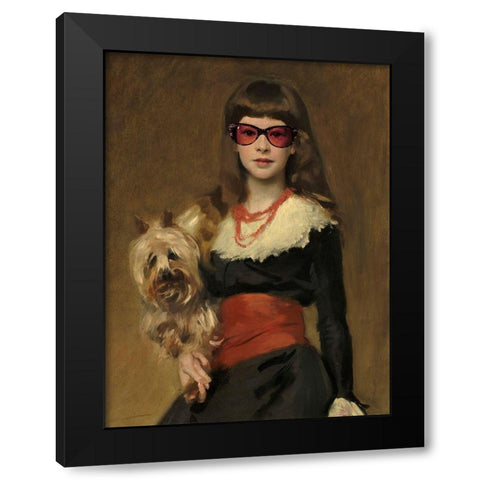 Masked Masters (5th Ave) Black Modern Wood Framed Art Print by Green, Jacob