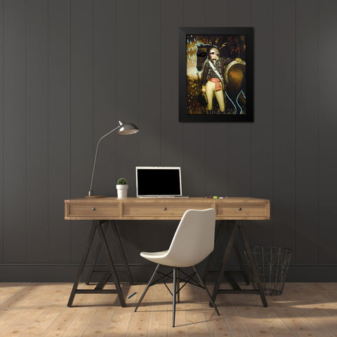 Masked Masters (Highwayman) Black Modern Wood Framed Art Print by Green, Jacob