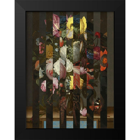 Masked Flemish Bouquet II Black Modern Wood Framed Art Print by Green, Jacob