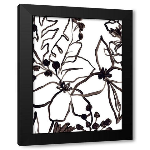 Tropical Outlines IV Black Modern Wood Framed Art Print with Double Matting by Vess, June Erica