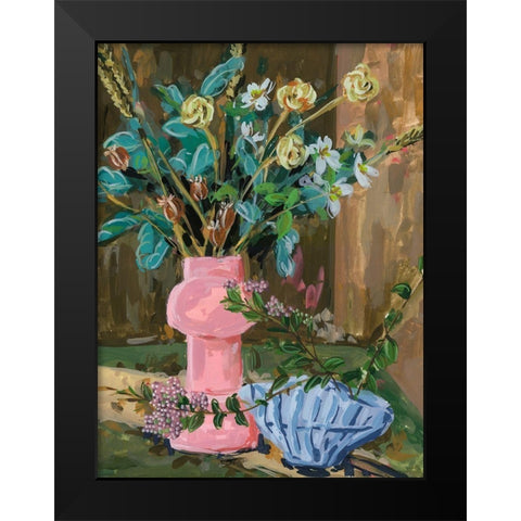 Still Life Bouquet I Black Modern Wood Framed Art Print by Wang, Melissa