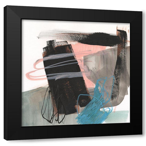 Linear Instinct III Black Modern Wood Framed Art Print with Double Matting by Goldberger, Jennifer