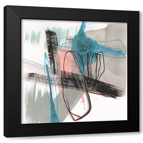 Linear Instinct IV Black Modern Wood Framed Art Print with Double Matting by Goldberger, Jennifer