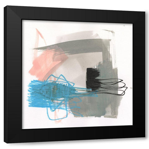 Linear Instinct V Black Modern Wood Framed Art Print with Double Matting by Goldberger, Jennifer