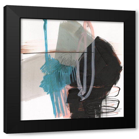 Linear Instinct VI Black Modern Wood Framed Art Print with Double Matting by Goldberger, Jennifer