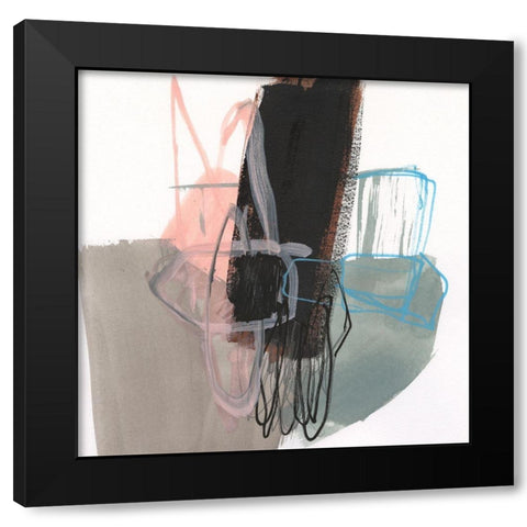 Linear Instinct VII Black Modern Wood Framed Art Print with Double Matting by Goldberger, Jennifer