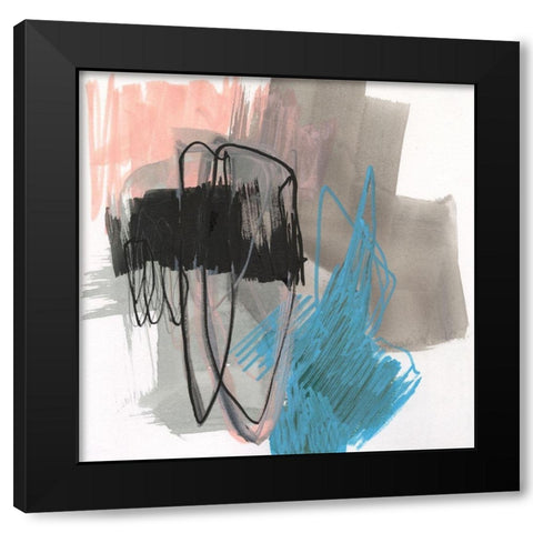 Linear Instinct IX Black Modern Wood Framed Art Print with Double Matting by Goldberger, Jennifer