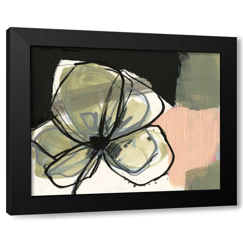 Floral Synergy II Black Modern Wood Framed Art Print with Double Matting by Goldberger, Jennifer