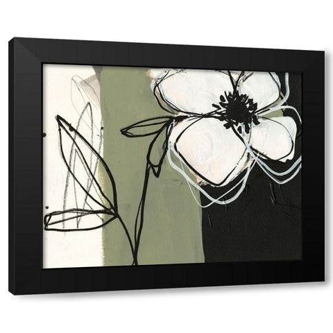 Floral Synergy IV Black Modern Wood Framed Art Print with Double Matting by Goldberger, Jennifer