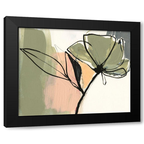 Floral Synergy V Black Modern Wood Framed Art Print with Double Matting by Goldberger, Jennifer