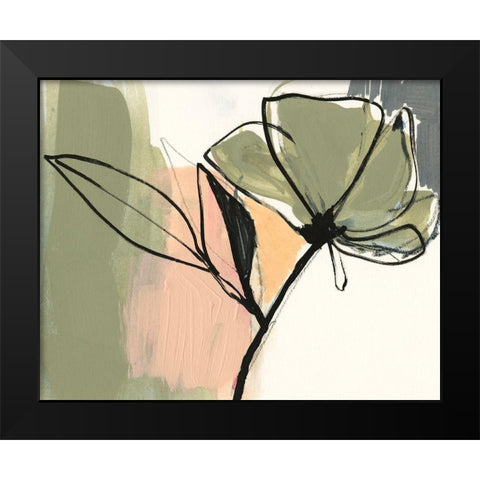 Floral Synergy V Black Modern Wood Framed Art Print by Goldberger, Jennifer