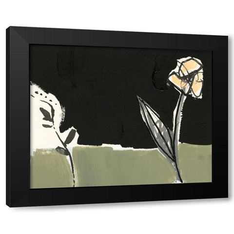 Floral Synergy VII Black Modern Wood Framed Art Print with Double Matting by Goldberger, Jennifer