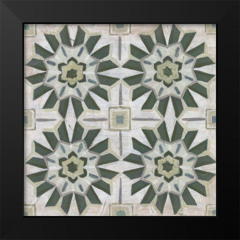 Vintage Verdigris Tile III Black Modern Wood Framed Art Print by Vess, June Erica