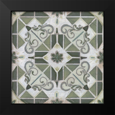 Vintage Verdigris Tile IV Black Modern Wood Framed Art Print by Vess, June Erica