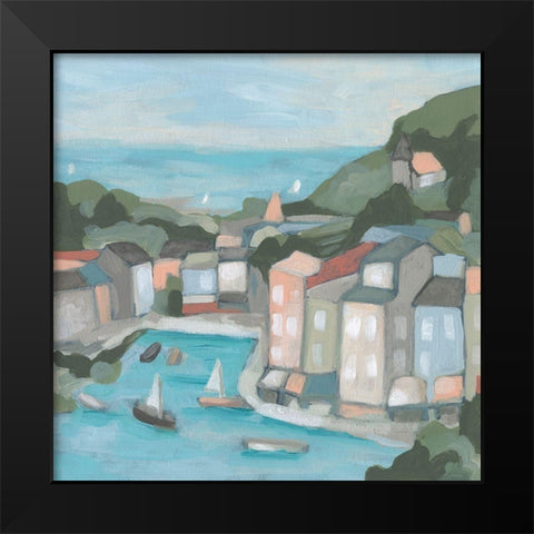 Villa Harbor I Black Modern Wood Framed Art Print by Vess, June Erica