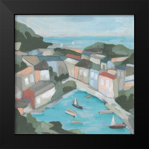 Villa Harbor II Black Modern Wood Framed Art Print by Vess, June Erica