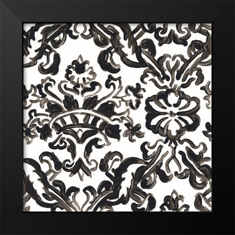 Ink Motif VI Black Modern Wood Framed Art Print by Vess, June Erica