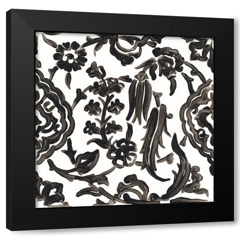 Ink Motif VIII Black Modern Wood Framed Art Print by Vess, June Erica