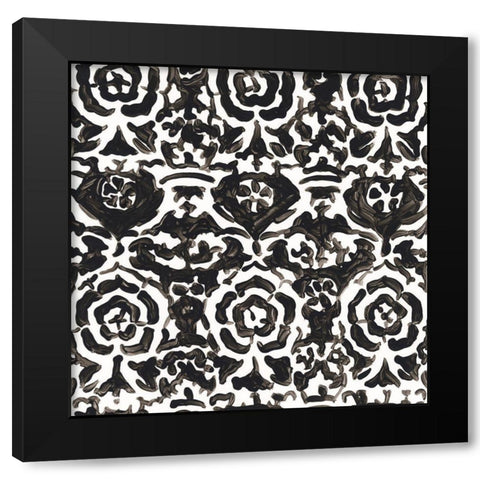 Ink Motif IX Black Modern Wood Framed Art Print by Vess, June Erica