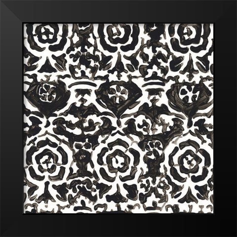 Ink Motif IX Black Modern Wood Framed Art Print by Vess, June Erica