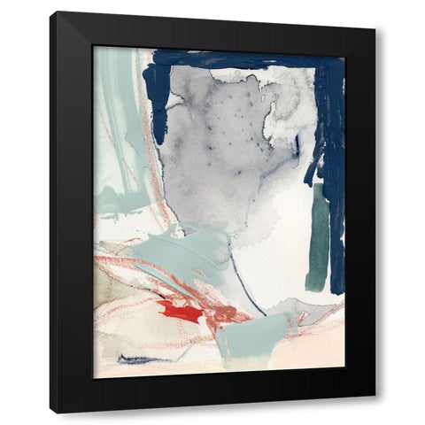 Ash Blue and Crimson II Black Modern Wood Framed Art Print with Double Matting by Barnes, Victoria