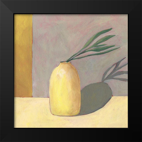 Yellow Vase I Black Modern Wood Framed Art Print by Moore, Regina
