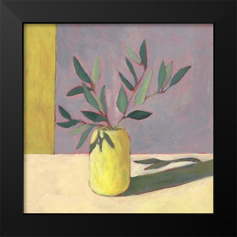Yellow Vase II Black Modern Wood Framed Art Print by Moore, Regina