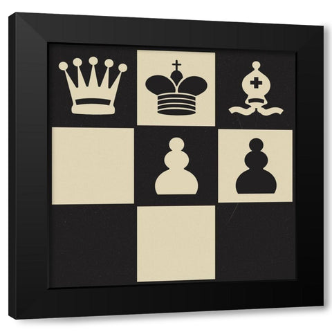 Chess Puzzle I Black Modern Wood Framed Art Print by Green, Jacob