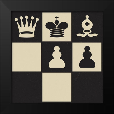 Chess Puzzle I Black Modern Wood Framed Art Print by Green, Jacob