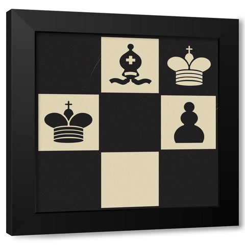 Chess Puzzle II Black Modern Wood Framed Art Print with Double Matting by Green, Jacob