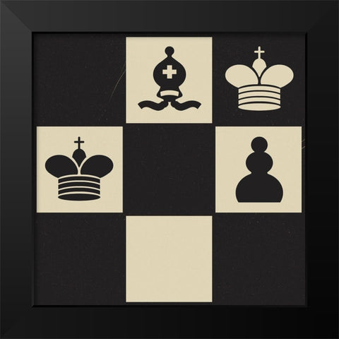 Chess Puzzle II Black Modern Wood Framed Art Print by Green, Jacob