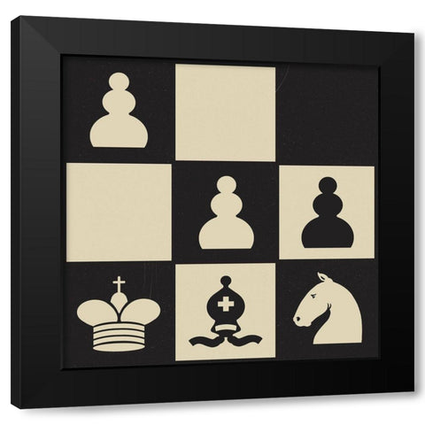 Chess Puzzle III Black Modern Wood Framed Art Print by Green, Jacob