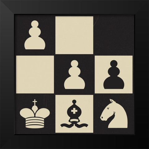 Chess Puzzle III Black Modern Wood Framed Art Print by Green, Jacob