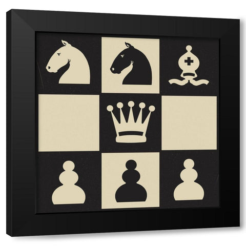 Chess Puzzle IV Black Modern Wood Framed Art Print by Green, Jacob
