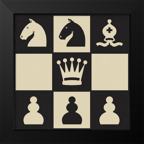 Chess Puzzle IV Black Modern Wood Framed Art Print by Green, Jacob