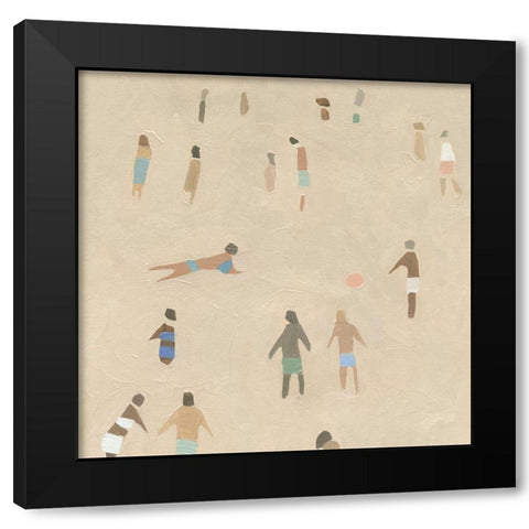 Beach Goer III Black Modern Wood Framed Art Print by Caroline, Emma