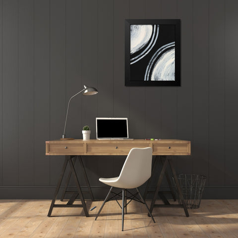 Ivory and Black I Black Modern Wood Framed Art Print by Moore, Regina
