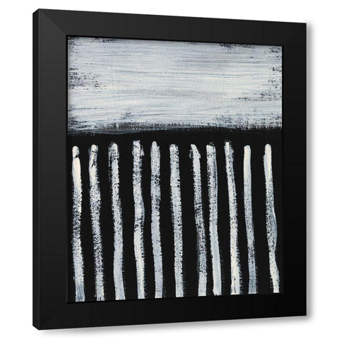 Ivory and Black III Black Modern Wood Framed Art Print with Double Matting by Moore, Regina