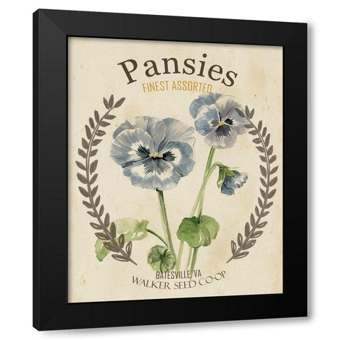 Vintage Seed Packets III Black Modern Wood Framed Art Print with Double Matting by Studio W