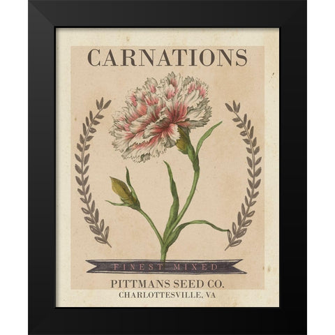 Vintage Seed Packets V Black Modern Wood Framed Art Print by Studio W