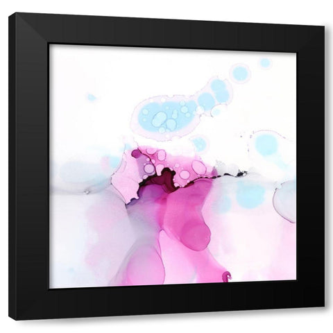 Fluid Magenta I Black Modern Wood Framed Art Print by Harper, Ethan