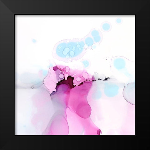 Fluid Magenta I Black Modern Wood Framed Art Print by Harper, Ethan
