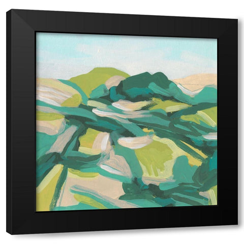 Layered Topography II Black Modern Wood Framed Art Print by Vess, June Erica