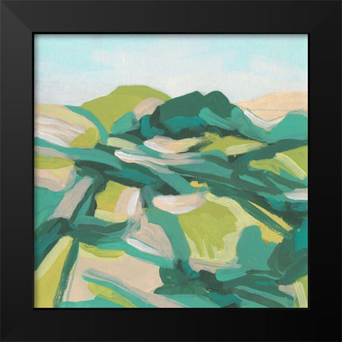 Layered Topography II Black Modern Wood Framed Art Print by Vess, June Erica
