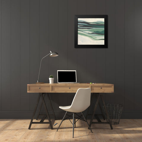 Green Mesa I Black Modern Wood Framed Art Print by Vess, June Erica