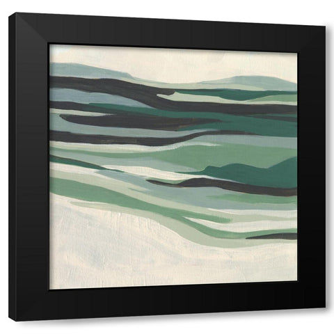 Green Mesa I Black Modern Wood Framed Art Print by Vess, June Erica