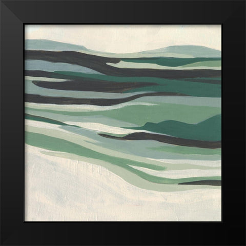 Green Mesa I Black Modern Wood Framed Art Print by Vess, June Erica