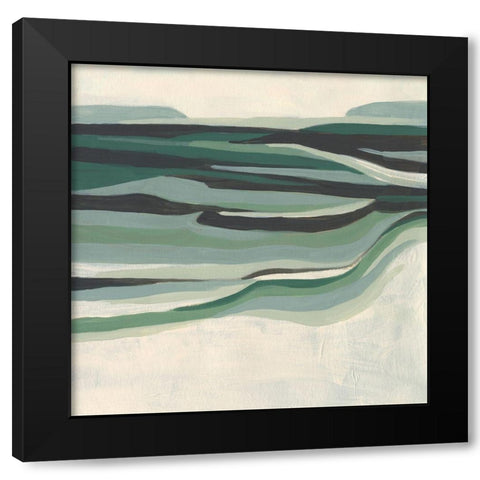Green Mesa II Black Modern Wood Framed Art Print by Vess, June Erica