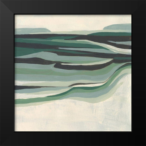 Green Mesa II Black Modern Wood Framed Art Print by Vess, June Erica