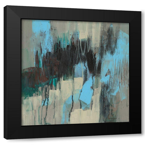 Ocean Blue Abstract I Black Modern Wood Framed Art Print by Goldberger, Jennifer